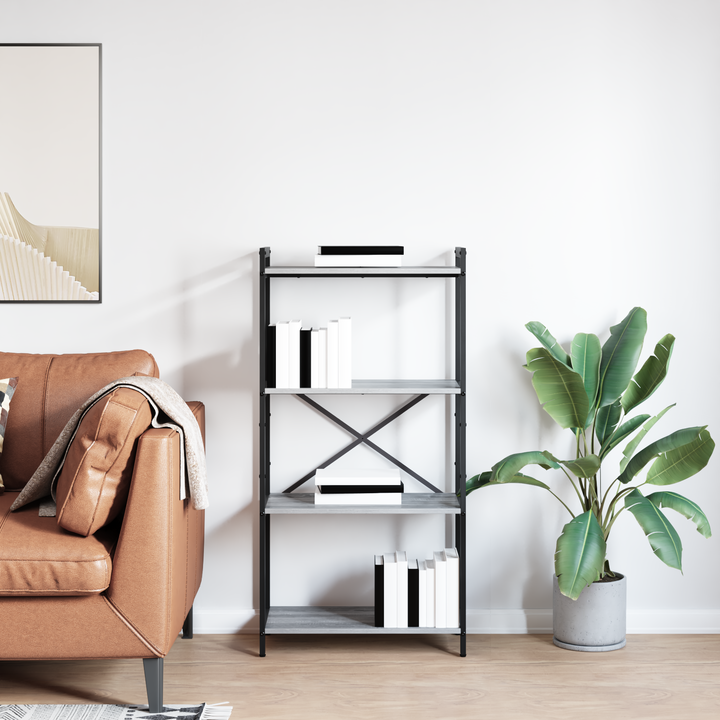 Bogreol Grå sonoma-eg 60 x 30 x 120 cm Konstrueret træ