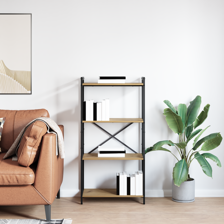 Bogreol Artisan Egetræ 60 x 30 x 120 cm Konstrueret træ