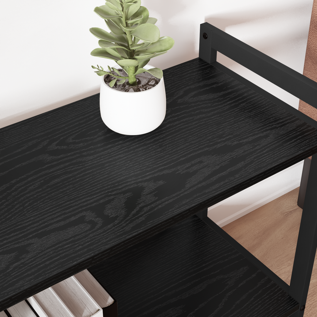 Bogreol Sort eg 60 x 30 x 50 cm Konstrueret træ