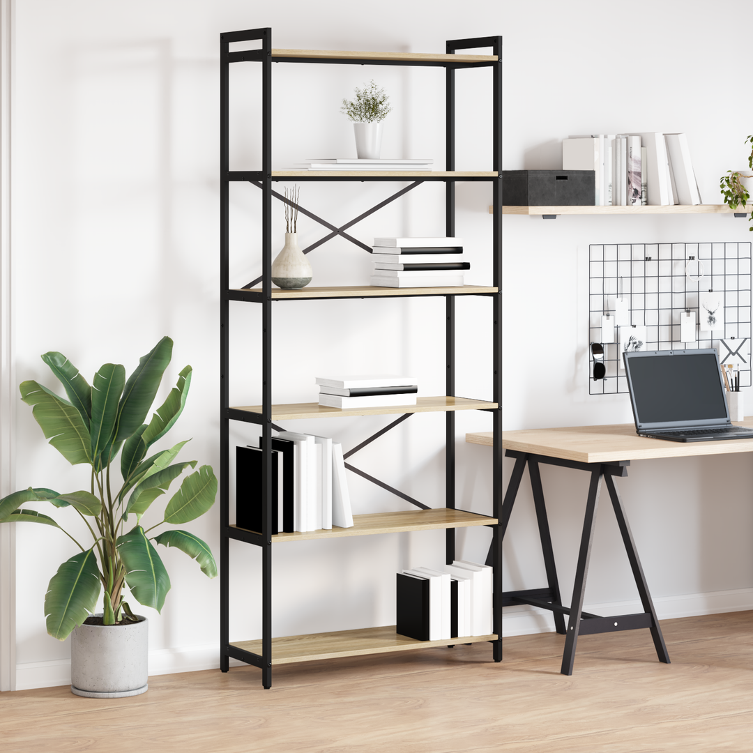 Bogreol Sonoma eg 80 x 30 x 189,5 cm Konstrueret træ