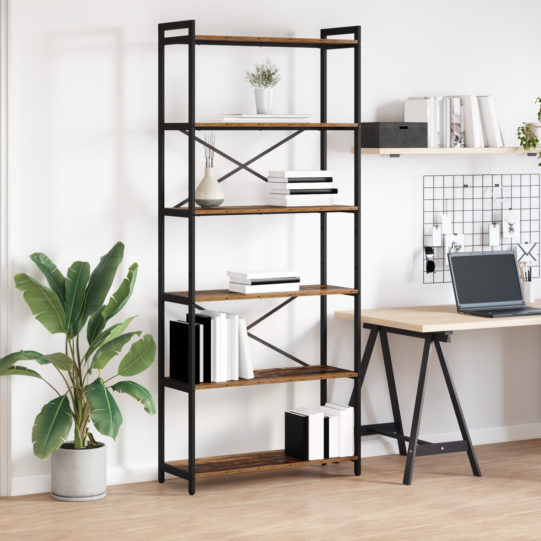 Bogreol Gammelt træ 80 x 30 x 189,5 cm Konstrueret træ
