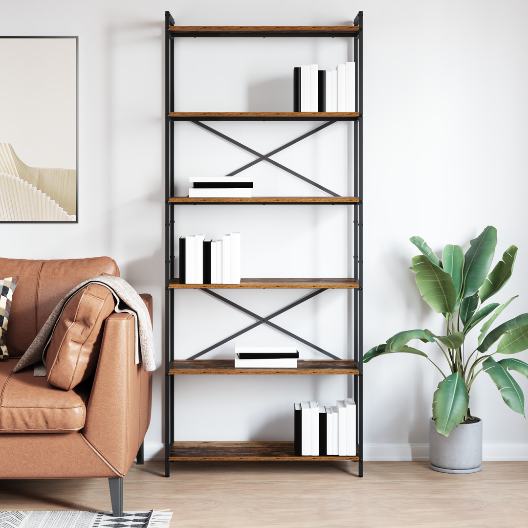 Bogreol Gammelt træ 80 x 30 x 189,5 cm Konstrueret træ