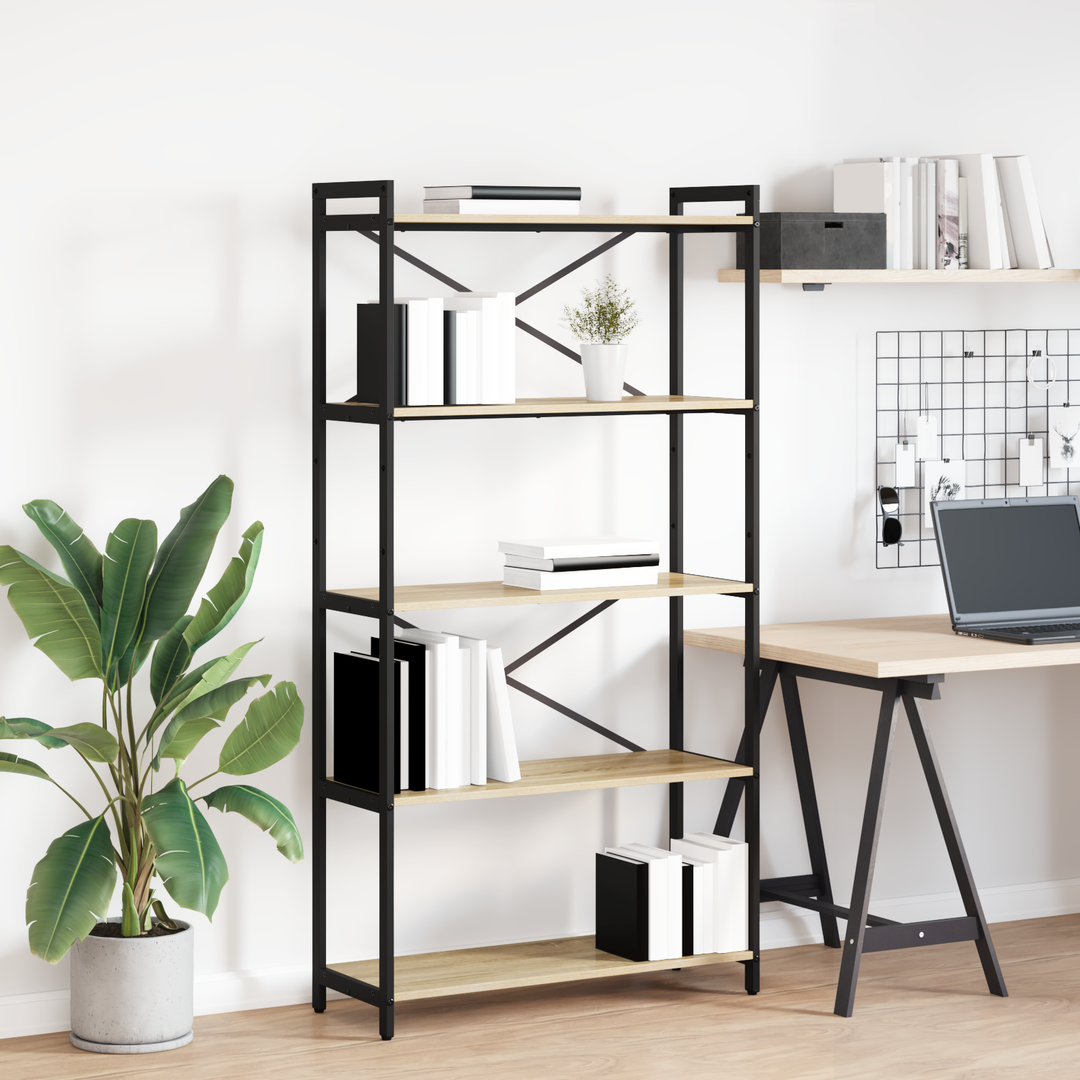 Bogreol Sonoma eg 80 x 30 x 155 cm Konstrueret træ