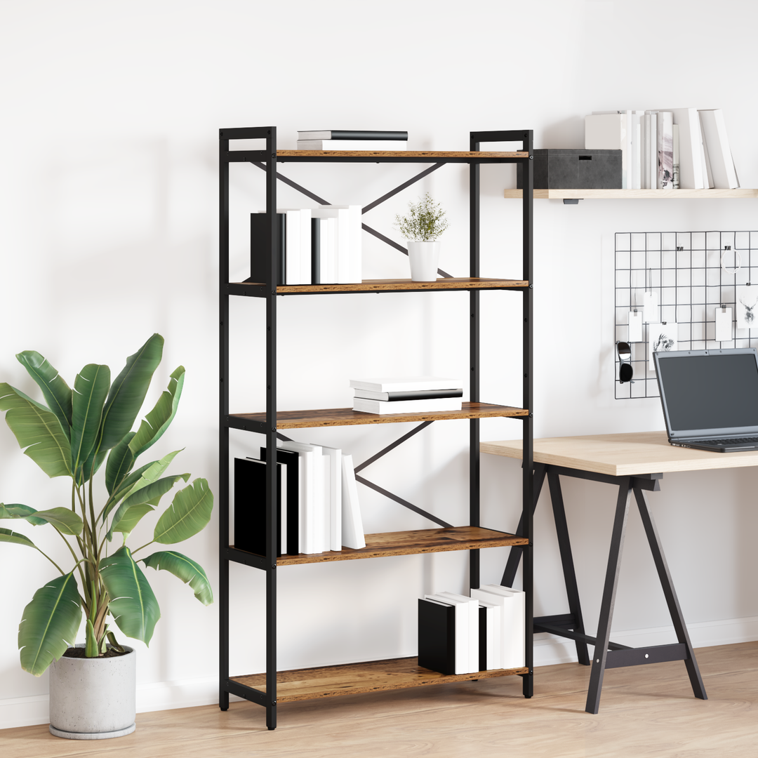 Bogreol Gammelt træ 80 x 30 x 155 cm Konstrueret træ