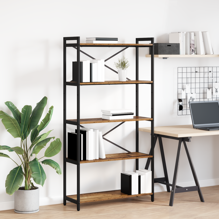 Bogreol Gammelt træ 80 x 30 x 155 cm Konstrueret træ