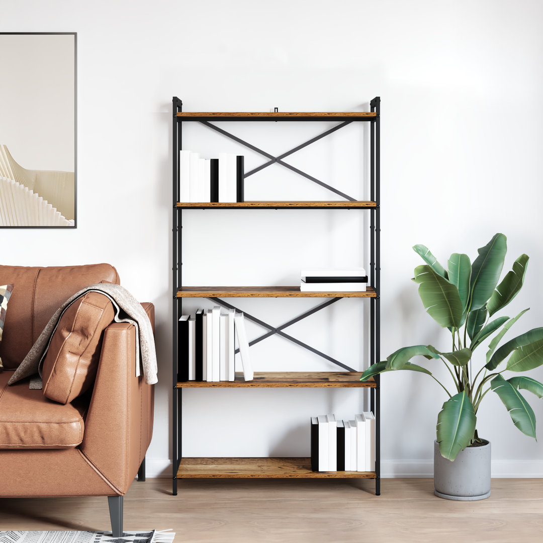 Bogreol Gammelt træ 80 x 30 x 155 cm Konstrueret træ