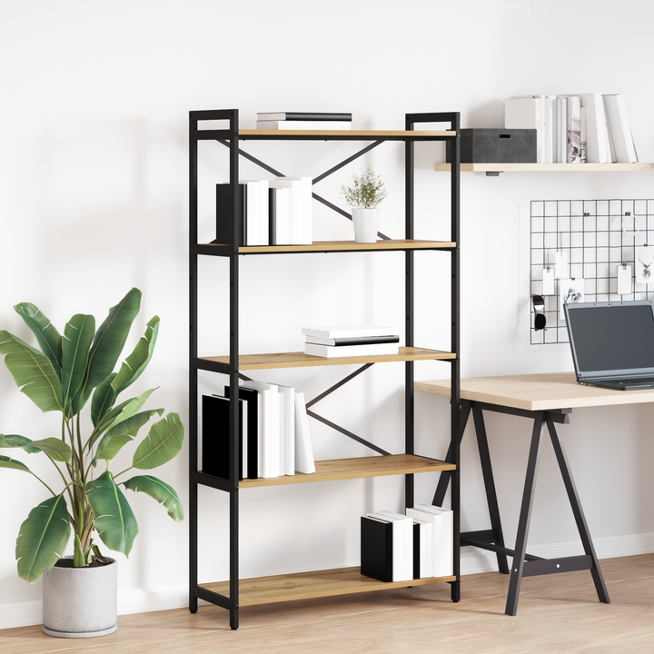 Bogreol Artisan Egetræ 80 x 30 x 155 cm Konstrueret træ