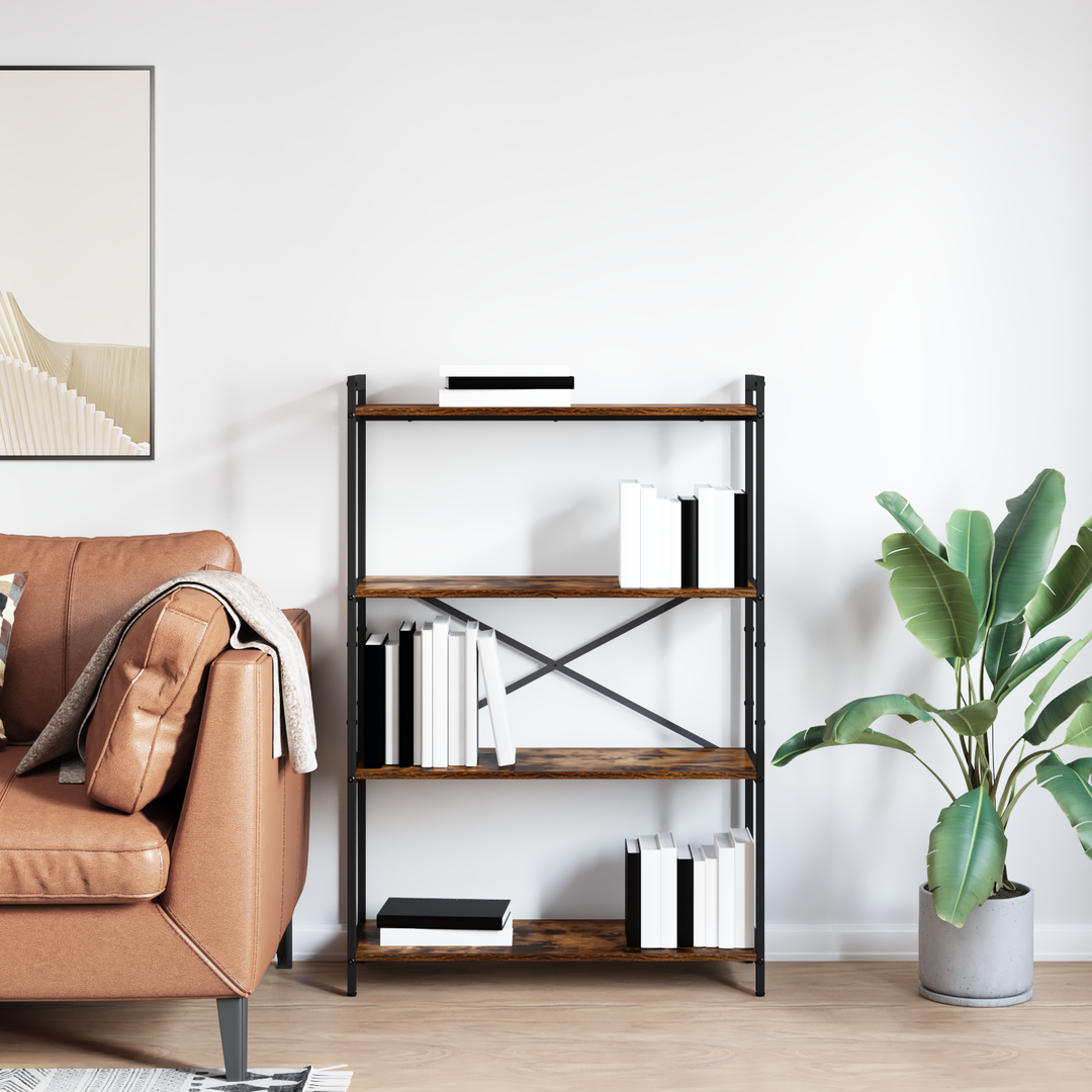 Bogreol Røget eg 80 x 30 x 120 cm Konstrueret træ