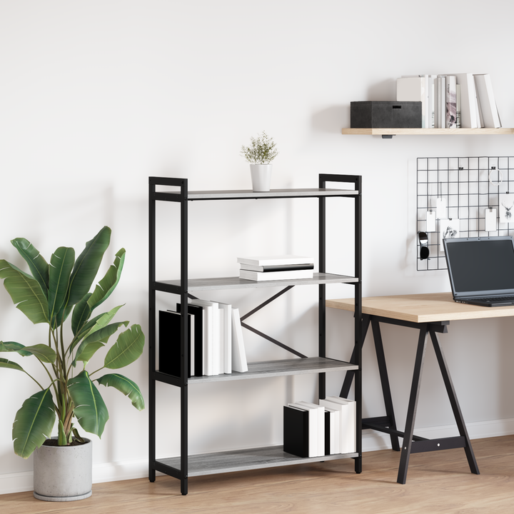 Bogreol Grå sonoma-eg 80 x 30 x 120 cm Konstrueret træ
