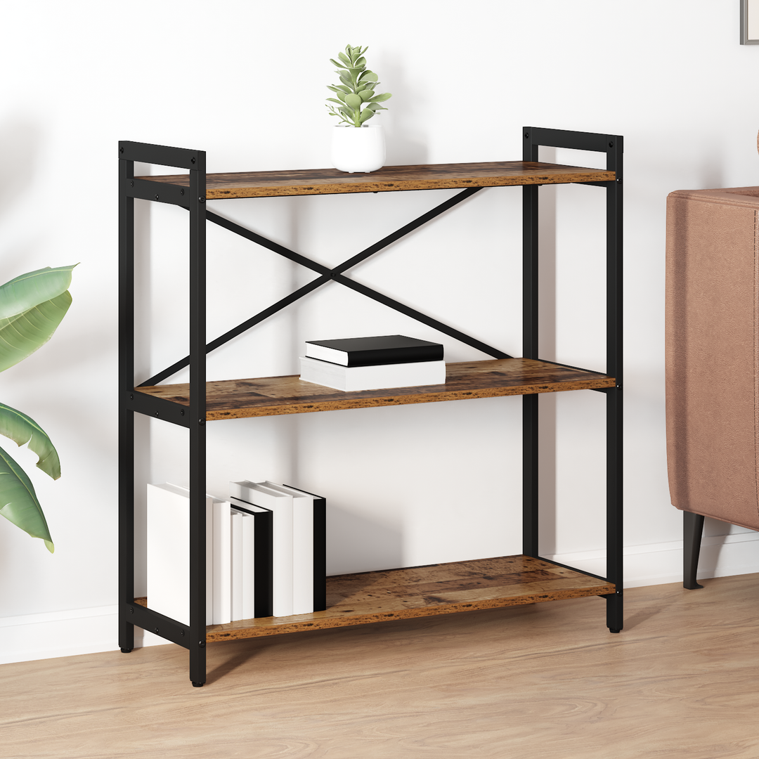 Bogreol Gammelt træ 80 x 30 x 85 cm Konstrueret træ