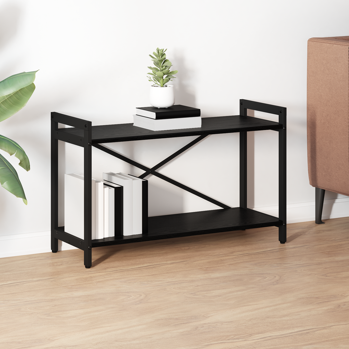 Bogreol Sort eg 80 x 30 x 50 cm Konstrueret træ