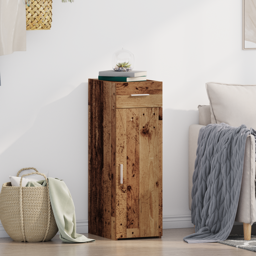 Sideboard med skuffe Gammelt træ 30 x 42,5 x 93 cm
