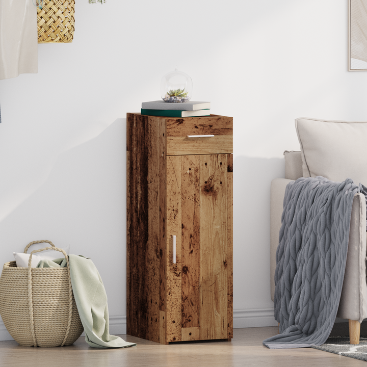 Sideboard med skuffe Gammelt træ 30 x 42,5 x 93 cm