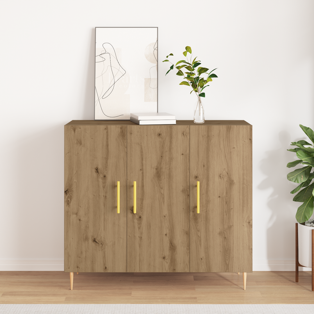 Sideboard Artisan Egetræ 90 x 34 x 80 cm Konstrueret træ