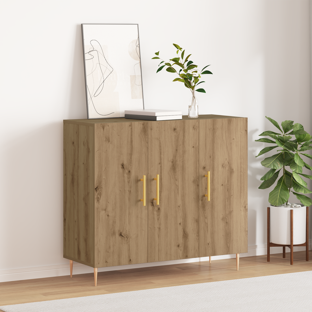 Sideboard Artisan Egetræ 90 x 34 x 80 cm Konstrueret træ
