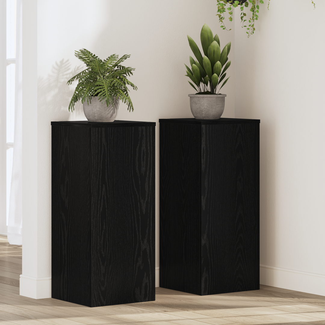 Planteholder 2 pcs Sort eg 30 x 30 x 70 cm Konstrueret træ