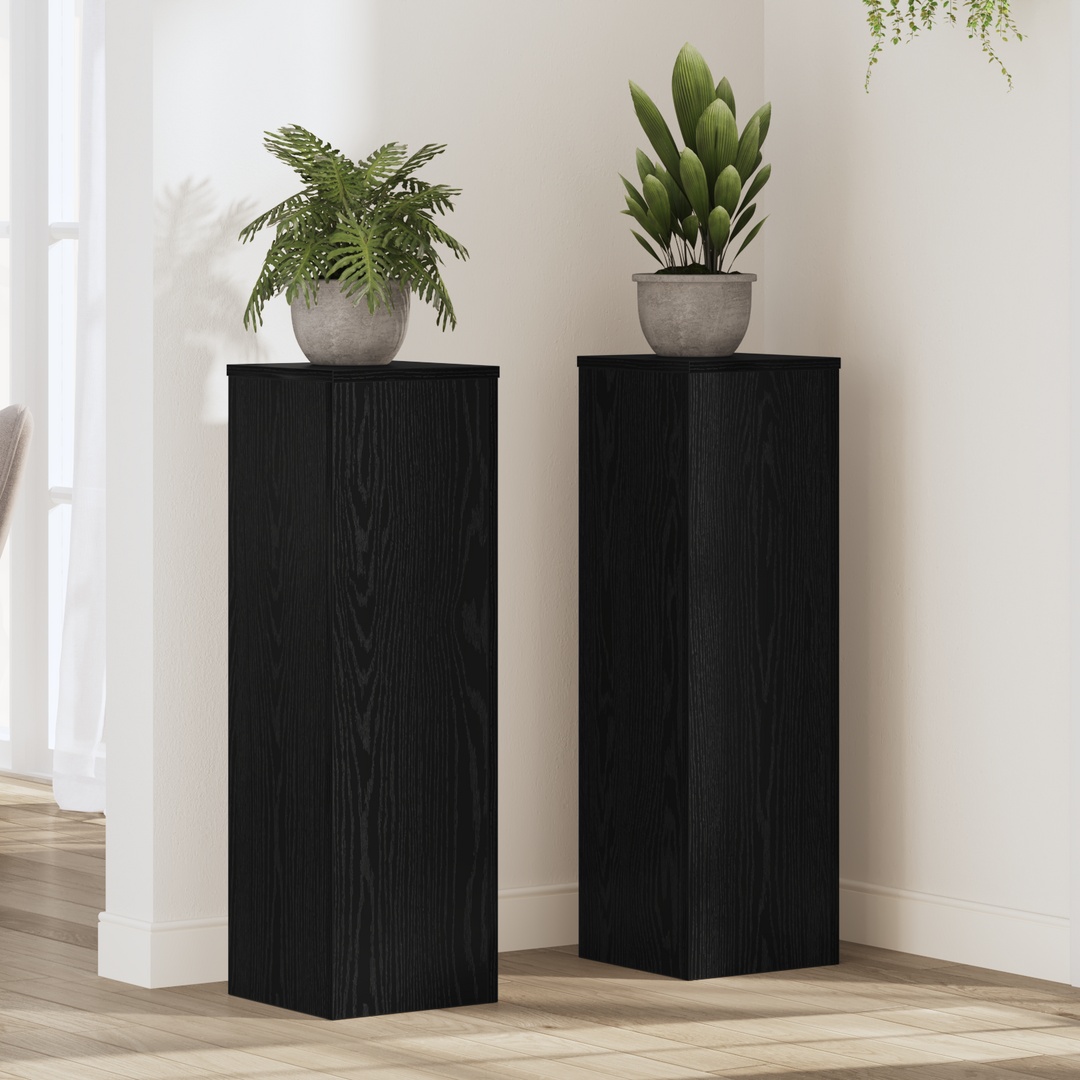 Planteholder 2 pcs Sort eg 25 x 25 x 80 cm Konstrueret træ