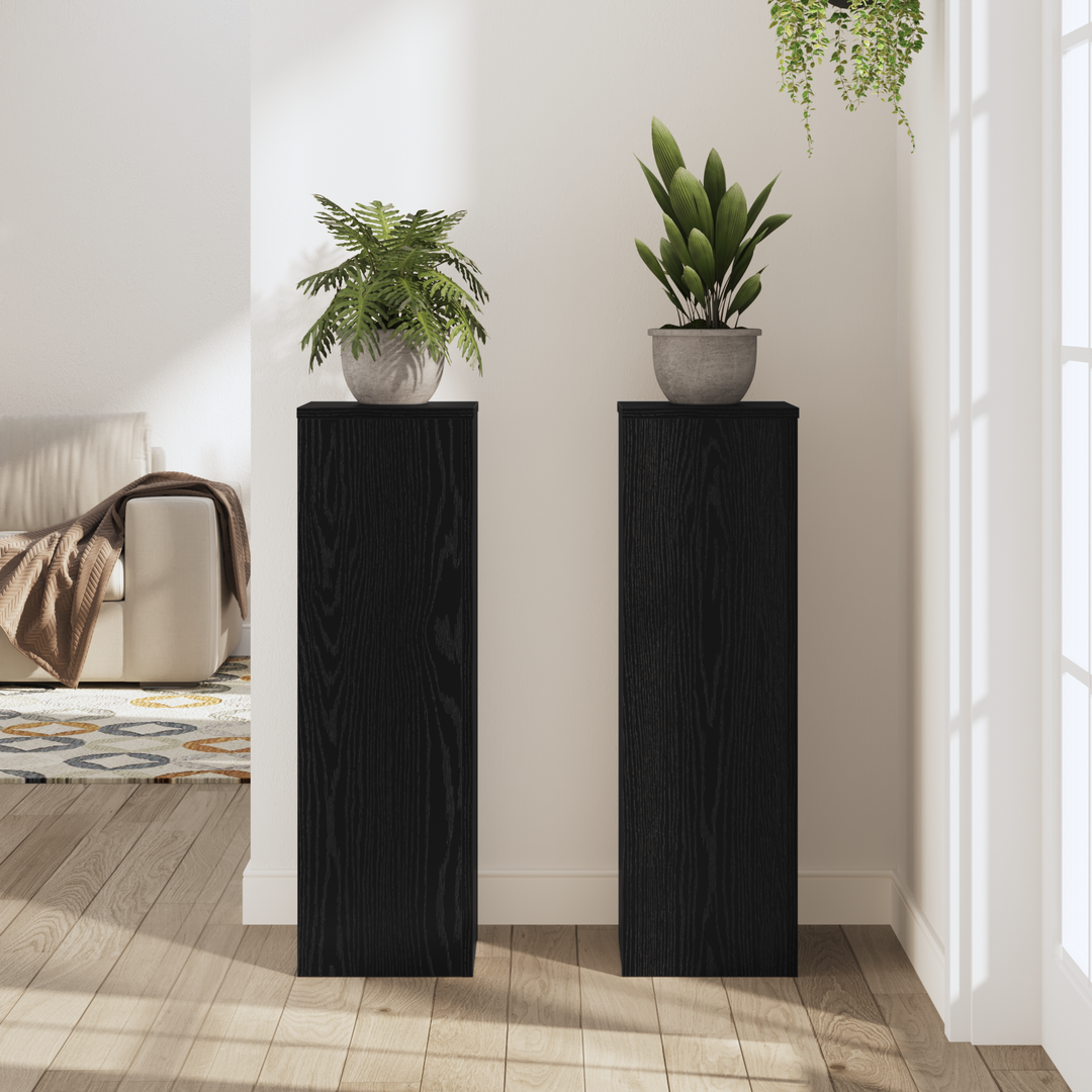 Planteholder 2 pcs Sort eg 25 x 25 x 80 cm Konstrueret træ
