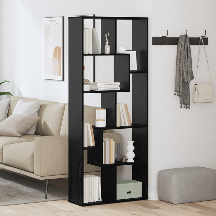 Bogskab Sort eg 67 x 25 x 162 cm Konstrueret træ
