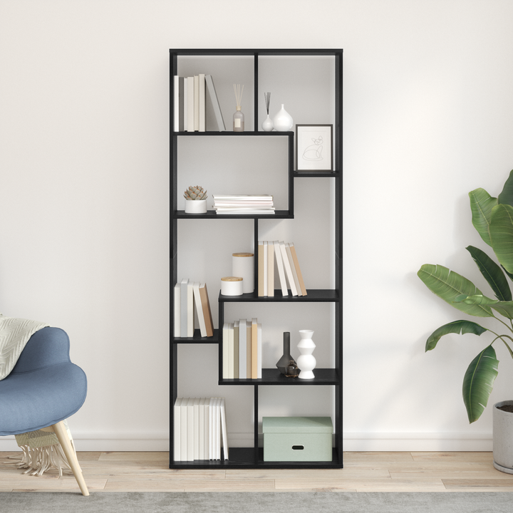 Bogskab Sort eg 67 x 25 x 162 cm Konstrueret træ