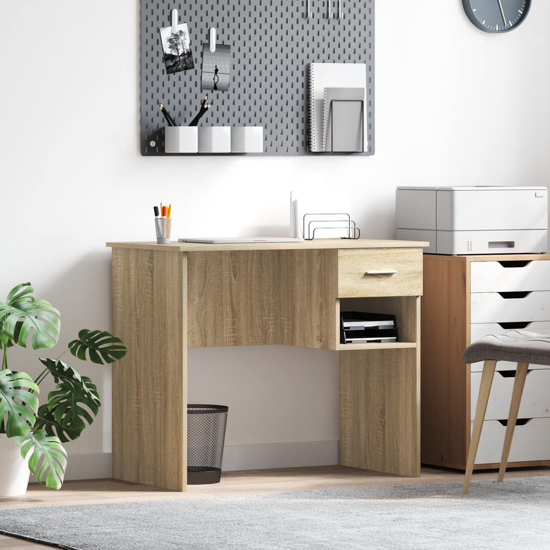 Bord med skuffe Sonoma eg 90 x 49 x 75 cm Konstrueret træ