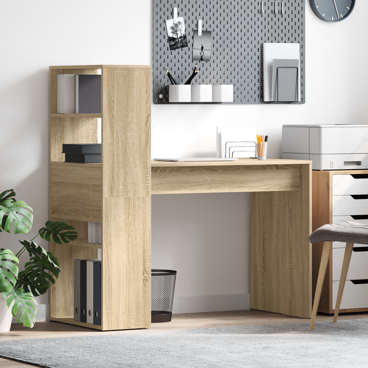 Bord med hylde Sonoma eg 113 x 54 x 120 cm Konstrueret træ