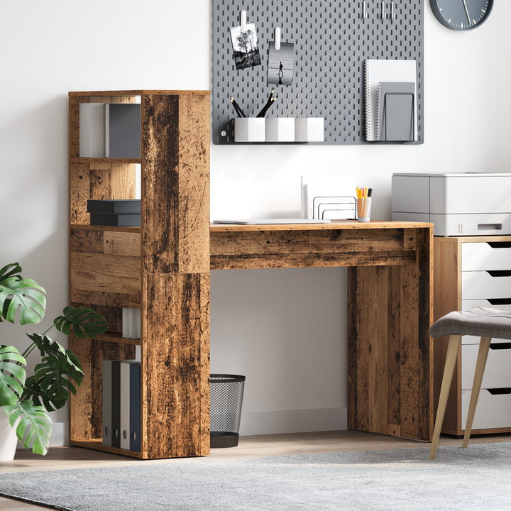 Bord med hylde Gammelt træ 113 x 54 x 120 cm Konstrueret træ