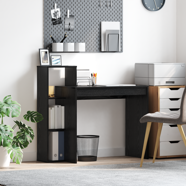 Bord med hylde Sort eg 100 x 40 x 90 cm Konstrueret træ