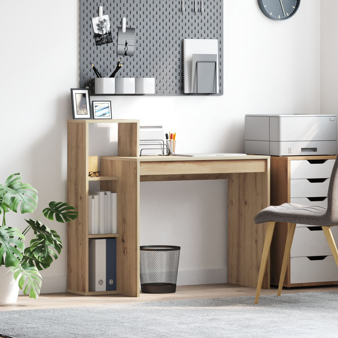 Bord med hylde Artisan Egetræ 100 x 40 x 90 cm Konstrueret træ