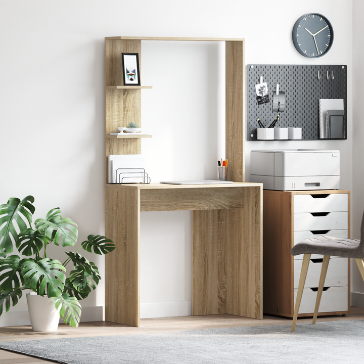 Bord med hylde Sonoma eg 78,5 x 37 x 154,5 cm Konstrueret træ