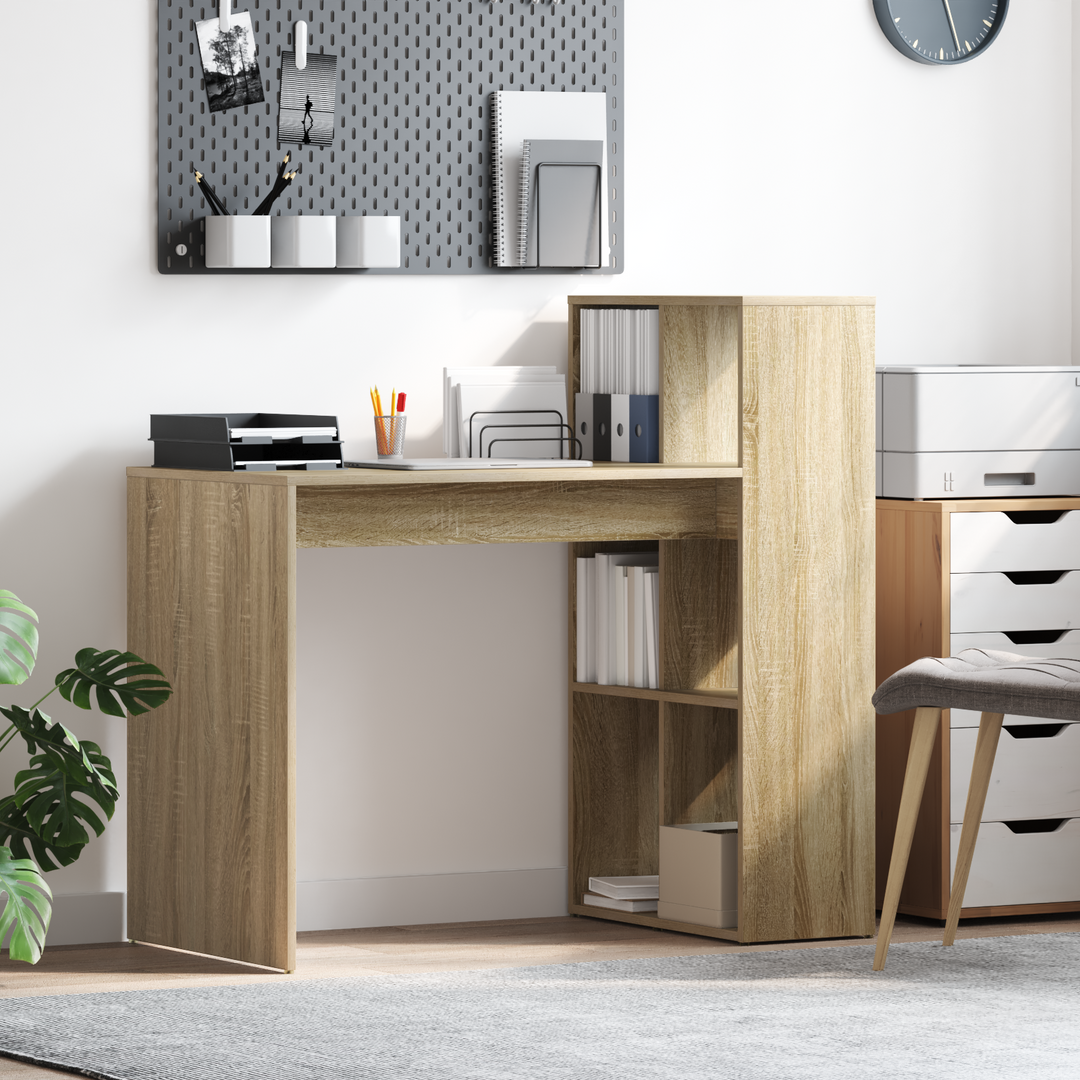 Bord med hylde Sonoma eg 108 x 55 x 103.5 cm Konstrueret træ