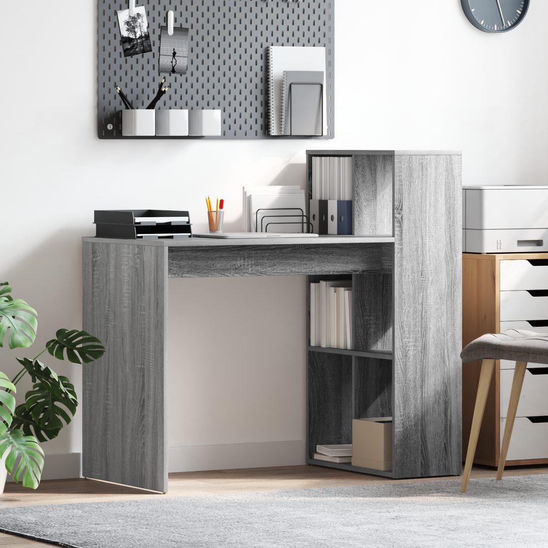 Bord med hylde Grå Sonoma 108 x 55 x 103.5 cm Konstrueret træ