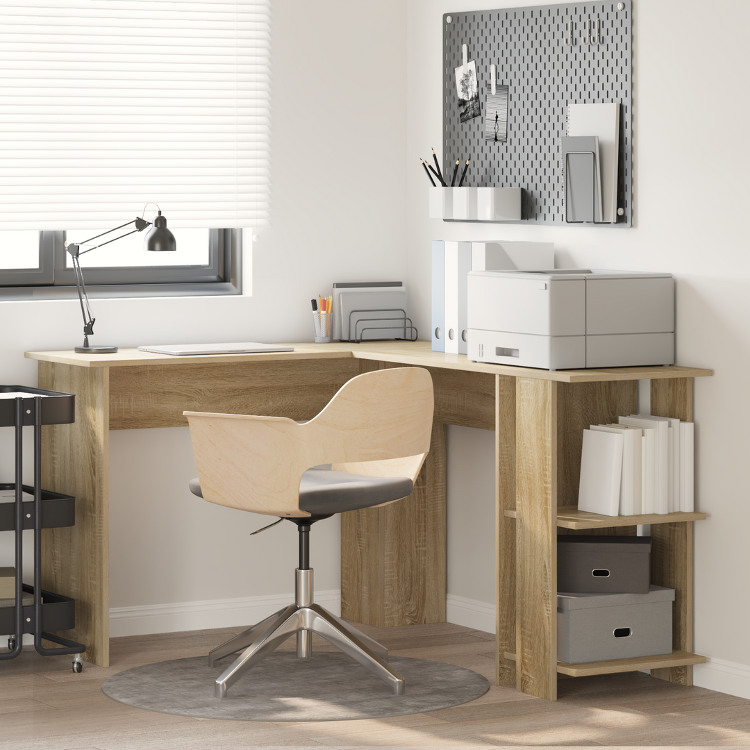 Hjørneskrivebord Sonoma eg 140 x 113,5 x 75 cm Konstrueret træ