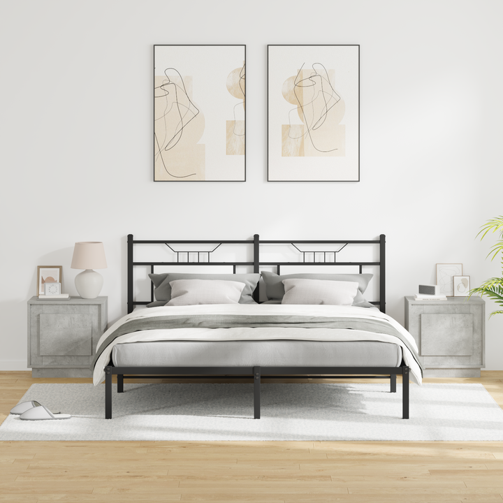 Natskab 2 pcs Beton Grå 44 x 34,5 x 45 cm Konstrueret træ