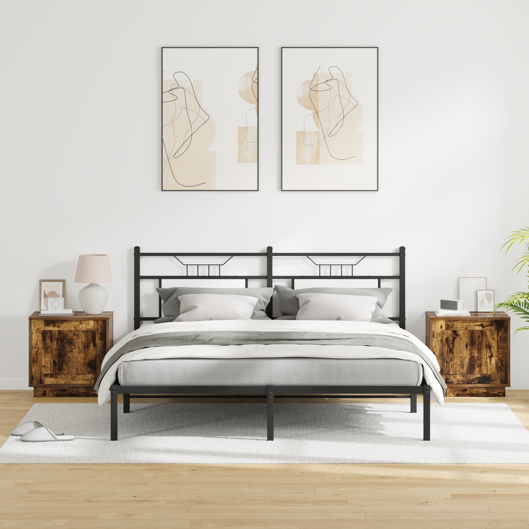 Natskab 2 pcs Røget eg 44 x 34,5 x 45 cm Konstrueret træ