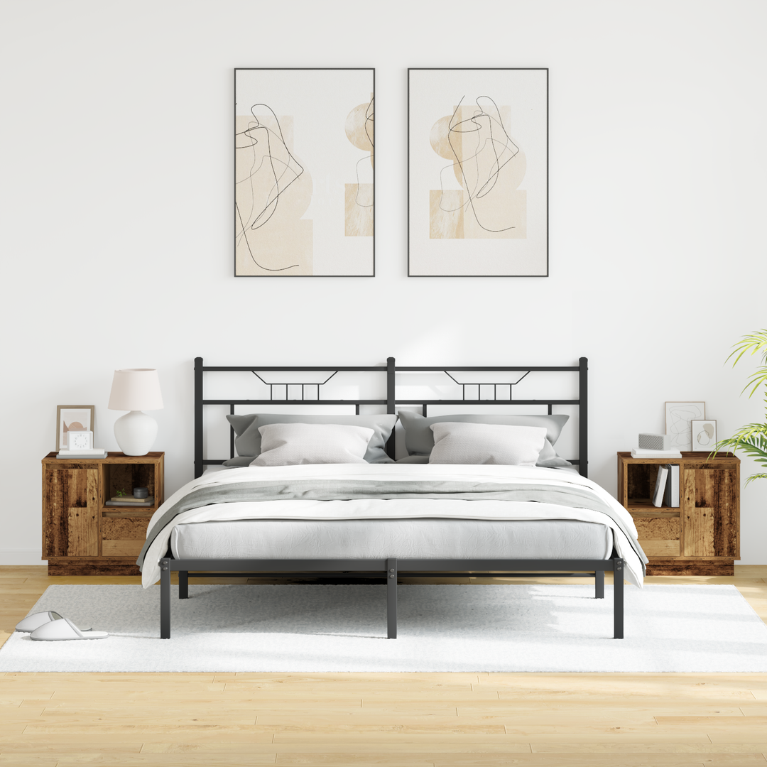 Natskab 2 pcs Gammelt træ 50 x 34,5 x 50 cm. Konstrueret træ