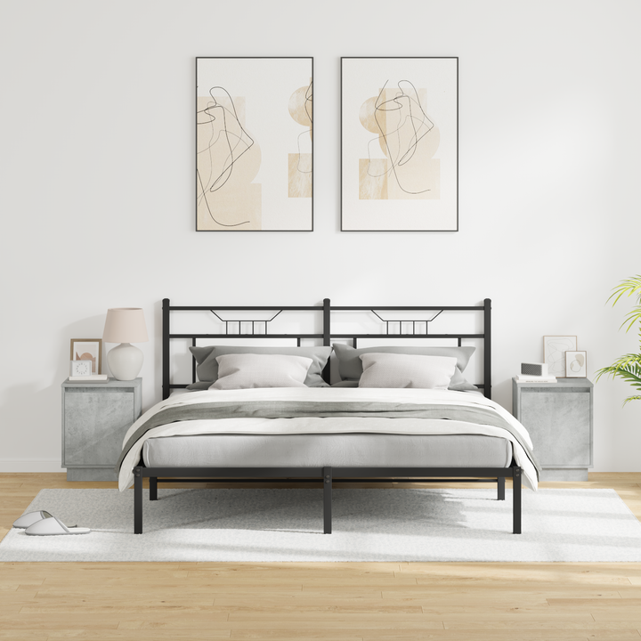 Natskab 2 pcs Beton Grå 39 x 34,5 x 50 cm Konstrueret træ