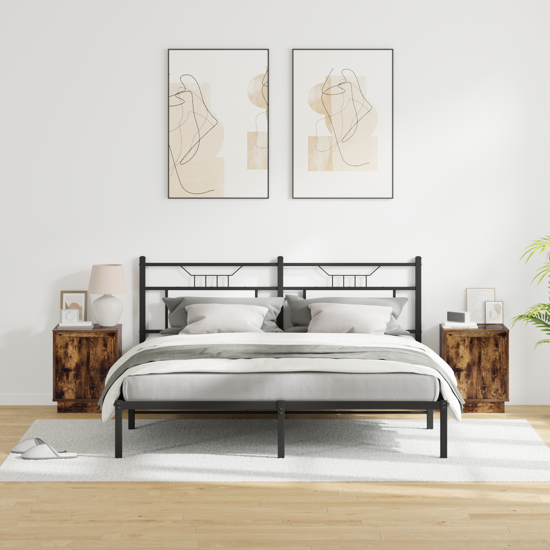 Natskab med 2 pcs Røget eg 39 x 34.5 x 50 cm Konstrueret træ