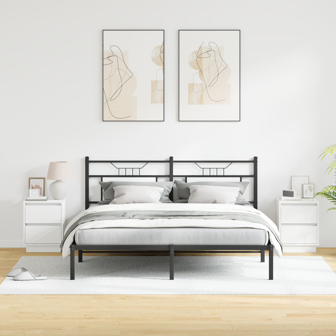 Natskab med skuffe 2 pcs Hvid 39 x 34,5 x 50 cm Konstrueret træ