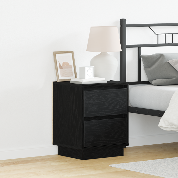Natskab 2 pcs Sort eg 39 x 34,5 x 50 cm Konstrueret træ