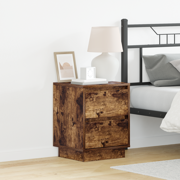 Natskab 2 pcs Røget eg 39 x 34,5 x 50 cm Konstrueret træ