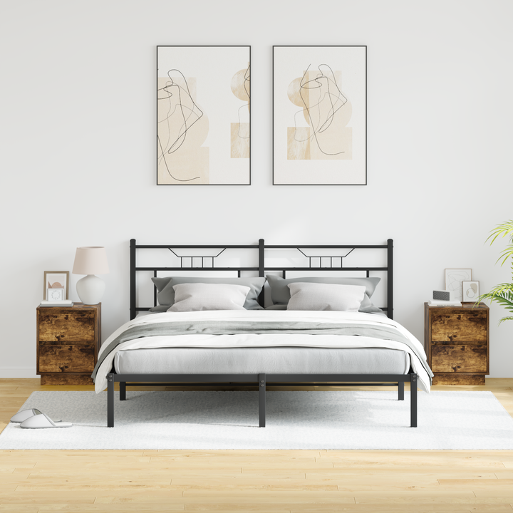 Natskab 2 pcs Røget eg 39 x 34,5 x 50 cm Konstrueret træ