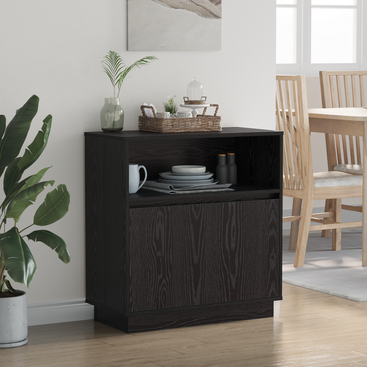LED Sideboard Sort eg 71 x 34,5 x 75 cm Konstrueret træ