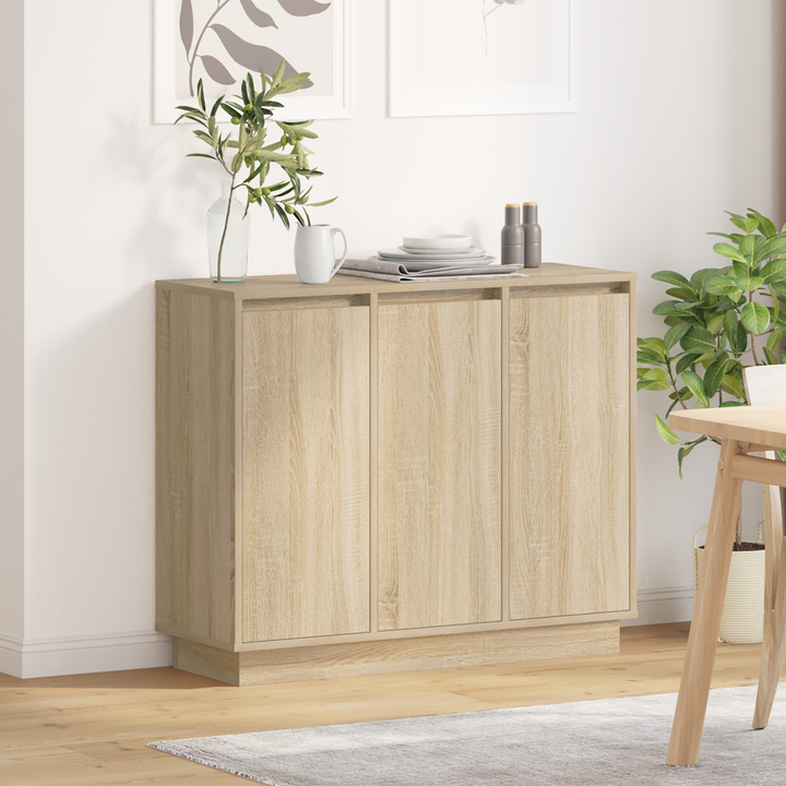 LED Sideboard Sonoma eg 90 x 32 x 75 cm Konstrueret træ