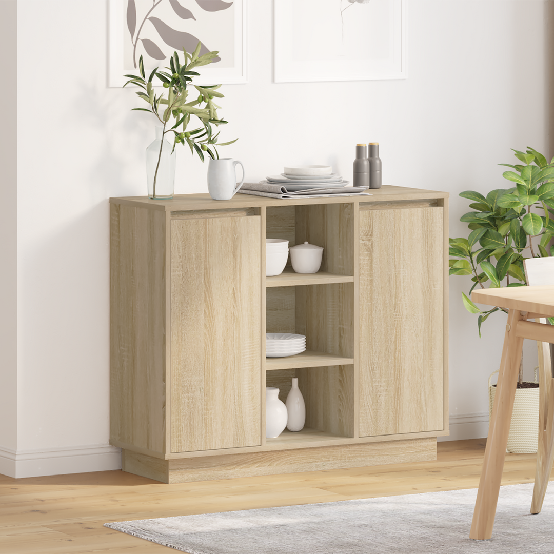LED Sideboard Sonoma eg 90 x 32 x 75 cm Konstrueret træ