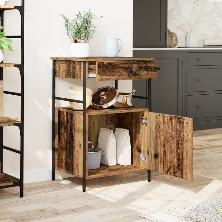 Køkkenvogn Gammelt træ 56 x 43 x 89,5 cm Konstrueret træ