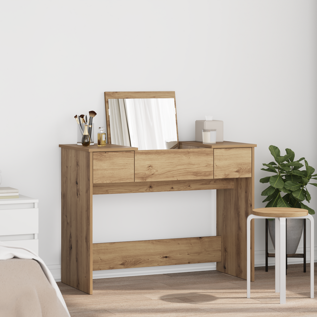 Kosmetikbord med skuffe Artisan Egetræ 100 x 45 x 76 cm