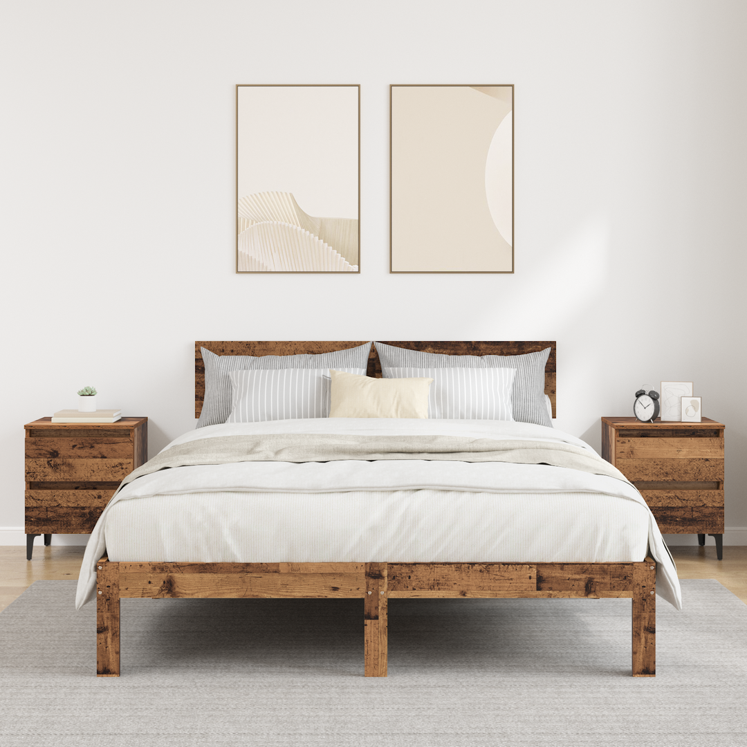 Natskab 2 pcs Gammelt træ 40 x 35 x 50 cm Konstrueret træ