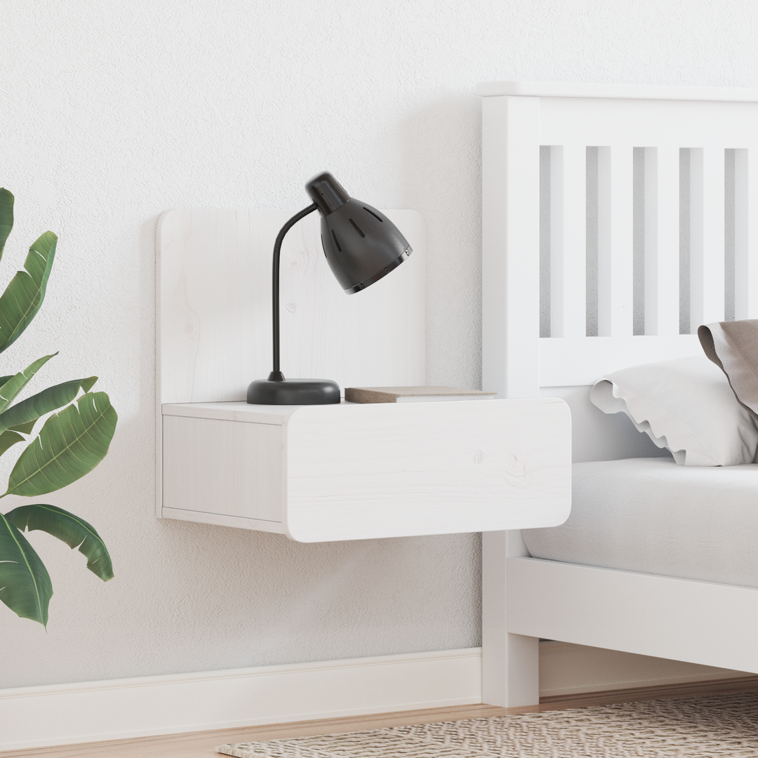 Sengebord 2 pcs Hvid 44 x 32,5 x 40 cm Massivt fyrretræ