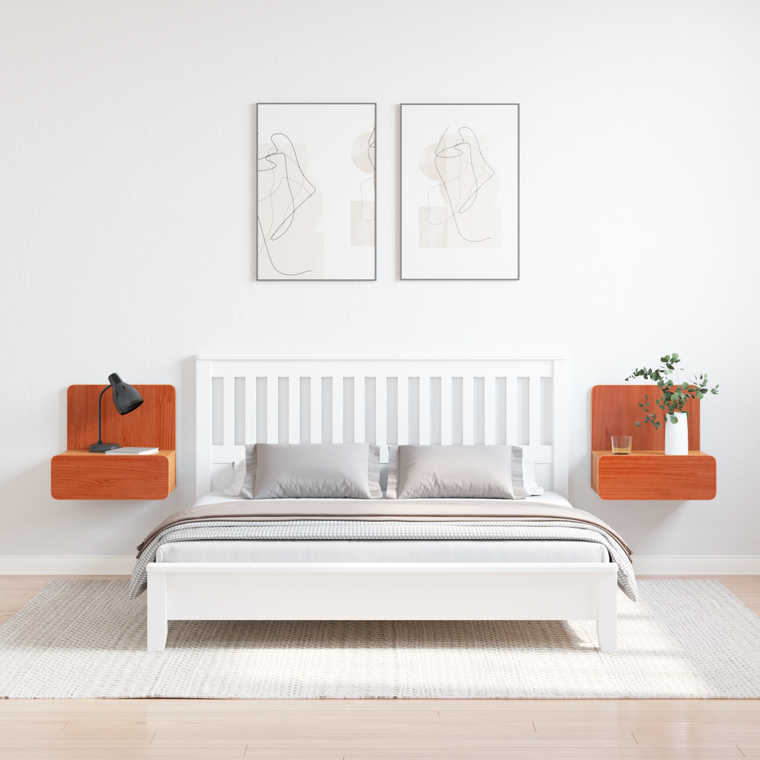 Sengebord 2 pcs Voks brun 44 x 32,5 x 40 cm Massivt fyrretræ